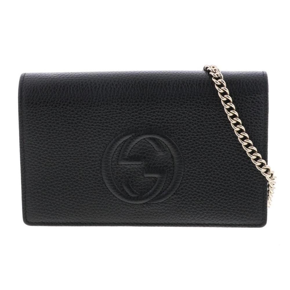 GUCCI SOHO Chain Wallet Bag Shoulder Messenger Black